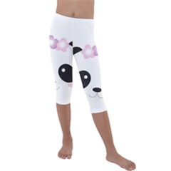 Panda Face Kids  Lightweight Velour Capri Leggings  by PhotoThisxyz