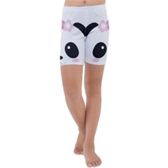 Panda Face Kids  Lightweight Velour Capri Yoga Leggings by PhotoThisxyz