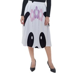 Panda Face Classic Velour Midi Skirt  by PhotoThisxyz