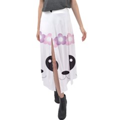 Panda Face Velour Split Maxi Skirt by PhotoThisxyz