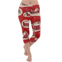 Christmas New Year Seamless Pattern Lightweight Velour Capri Yoga Leggings View1