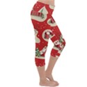 Christmas New Year Seamless Pattern Lightweight Velour Capri Yoga Leggings View3