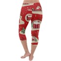 Christmas New Year Seamless Pattern Lightweight Velour Capri Yoga Leggings View4