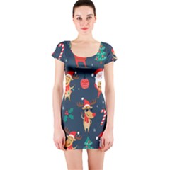 Funny Christmas Pattern Short Sleeve Bodycon Dress