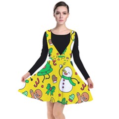 Funny Decoration Christmas Pattern Plunge Pinafore Dress by Vaneshart