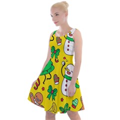 Funny Decoration Christmas Pattern Knee Length Skater Dress by Vaneshart