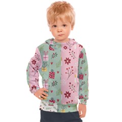 Flat Christmas Pattern Collection Kids  Hooded Pullover by Vaneshart