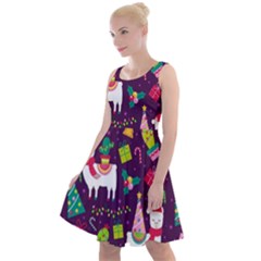 Colorful Funny Christmas Pattern Knee Length Skater Dress by Vaneshart