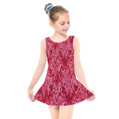 Background Abstract Surface Red Kids  Skater Dress Swimsuit by HermanTelo