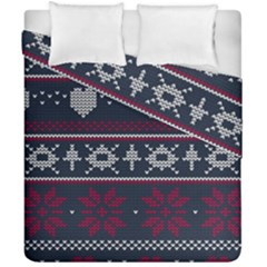 Beautiful Knitted Christmas Pattern Duvet Cover Double Side (california King Size) by Vaneshart