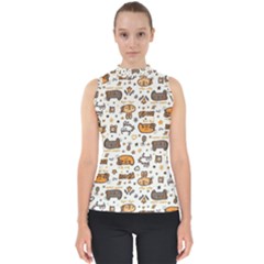 Animal Patterns Safari Mock Neck Shell Top by Vaneshart