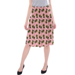 Daisy Pink Midi Beach Skirt by snowwhitegirl