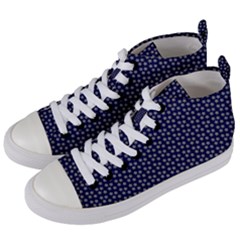 Grey Star Navy Blue Women s Mid-top Canvas Sneakers by snowwhitegirl