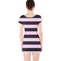 Black and Light Pastel Pink Large Stripes Goth Mime french style Short Sleeve Bodycon Dress View2