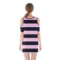 Black and Light Pastel Pink Large Stripes Goth Mime french style Shoulder Cutout One Piece Dress View2