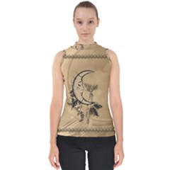 Deer On A Mooon Mock Neck Shell Top by FantasyWorld7