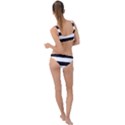 Black and White Large Stripes Goth Mime french style Ring Detail Crop Bikini Set View2