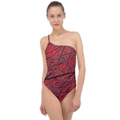 Neurons Cells Train Link Brain Classic One Shoulder Swimsuit by HermanTelo