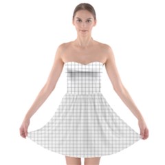 Aesthetic Black And White Grid Paper Imitation Strapless Bra Top Dress by genx