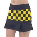 Checkerboard Pattern Black and Yellow Ancap Libertarian Tennis Skorts View1