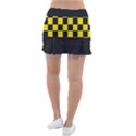 Checkerboard Pattern Black and Yellow Ancap Libertarian Tennis Skorts View2