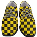 Checkerboard Pattern Black and Yellow Ancap Libertarian Women Heeled Oxford Shoes View1