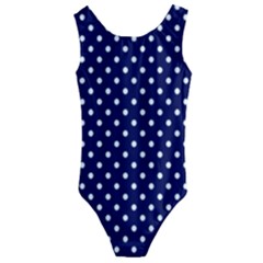 Pois Blanc/marine Kids  Cut-out Back One Piece Swimsuit