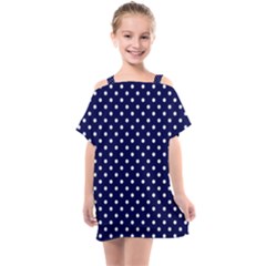 Pois Blanc/marine Kids  One Piece Chiffon Dress by kcreatif