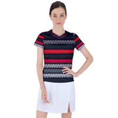 Chevrons Rose/gris Women s Sports Top by kcreatif