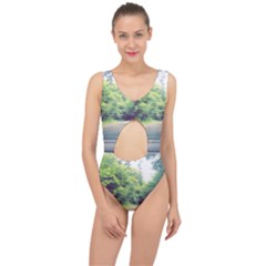 Photo Vue Sur Forêt  Center Cut Out Swimsuit by kcreatif