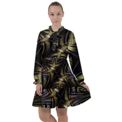 Fractal Texture Pattern All Frills Chiffon Dress by HermanTelo