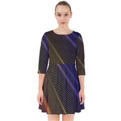 Rainbow Waves Mesh Colorful 3d Smock Dress by HermanTelo