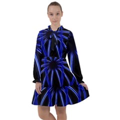 Light Effect Blue Bright Design All Frills Chiffon Dress by HermanTelo