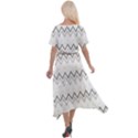 Chevrons Gris/Blanc Cross Front Sharkbite Hem Maxi Dress View2