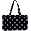 Sketchy Cartoon Ghost Drawing Motif Pattern Canvas Work Bag View1