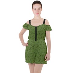 Groyper Pepe The Frog Original Meme Funny Kekistan Green Pattern Ruffle Cut Out Chiffon Playsuit by snek