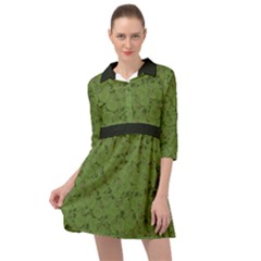 Groyper Pepe The Frog Original Meme Funny Kekistan Green Pattern Mini Skater Shirt Dress by snek