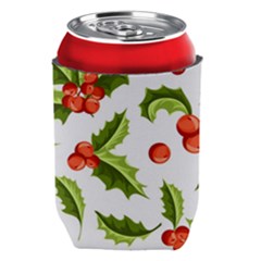 Christmas Holly Berry Seamless Pattern Can Holder by Vaneshart