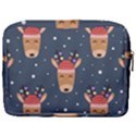 Cute Deer Heads Seamless Pattern Christmas Make Up Pouch (Large) View2