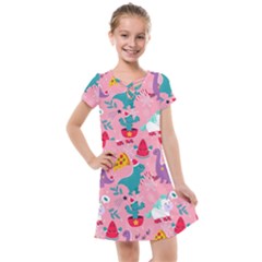 Colorful Funny Christmas Pattern Ho Ho Ho Kids  Cross Web Dress by Vaneshart