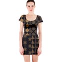 Golden Christmas Pattern Collection Short Sleeve Bodycon Dress View1