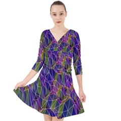 Ab 162 Quarter Sleeve Front Wrap Dress by ArtworkByPatrick