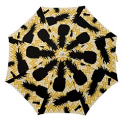 Ananas Chevrons Noir/jaune Straight Umbrellas by kcreatif