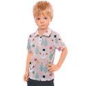 Cute Snowman Christmas Season Seamless Pattern Kids  Polo Tee View1