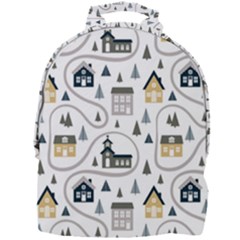 Abstract Seamless Pattern With Cute Houses Trees Road Mini Full Print Backpack by Vaneshart