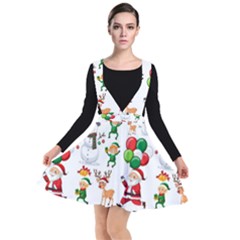 Seamless Pattern Christmas Plunge Pinafore Dress by Vaneshart