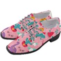 Colorful Funny Christmas Pattern Ho Ho Ho Women Heeled Oxford Shoes View2