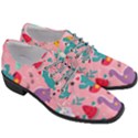 Colorful Funny Christmas Pattern Ho Ho Ho Women Heeled Oxford Shoes View3