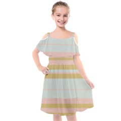 Bandes Rose/doré/vert Kids  Cut Out Shoulders Chiffon Dress by kcreatif