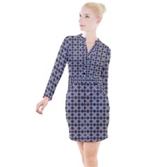 Df Alhambrine Cetta Button Long Sleeve Dress by deformigo